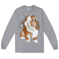 Heather Grey Cute Bunny Long Sleeve Tee - RanaPortraitStore