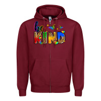 Burgundy be kind Zipper Hoodie - Zillion Design Studio