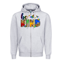 Heather Grey be kind Zipper Hoodie - Zillion Design Studio