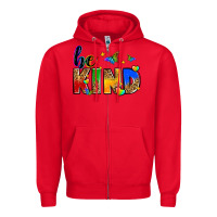 Red be kind Zipper Hoodie - Zillion Design Studio
