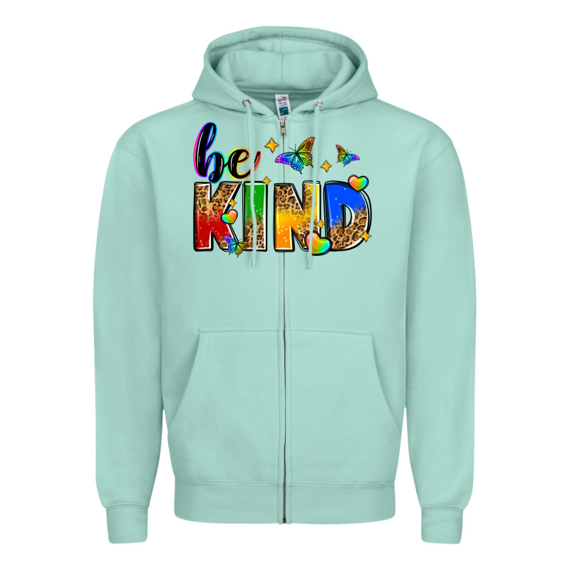 Be Kind Zipper Hoodie by Zillion Design Studio | Teevron