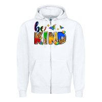 White be kind Zipper Hoodie - Zillion Design Studio
