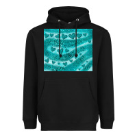 Black turquoise glitter heart Heavyweight Hoodie - JahusDesignShop