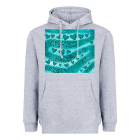 Heather Grey turquoise glitter heart Heavyweight Hoodie - JahusDesignShop