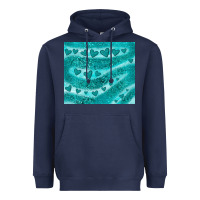 Navy turquoise glitter heart Heavyweight Hoodie - JahusDesignShop