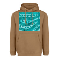Toasted Coconut turquoise glitter heart Heavyweight Hoodie - JahusDesignShop