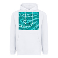 White turquoise glitter heart Heavyweight Hoodie - JahusDesignShop