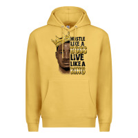 Antique Gold hustle like a boss live like a king malia Premium Hoodie - MaliasSmallBusiness