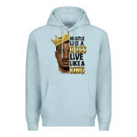 Blue Mist hustle like a boss live like a king malia Premium Hoodie - MaliasSmallBusiness