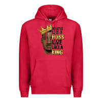 Cardinal hustle like a boss live like a king malia Premium Hoodie - MaliasSmallBusiness