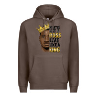 Coffee hustle like a boss live like a king malia Premium Hoodie - MaliasSmallBusiness