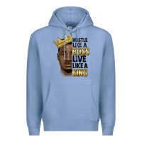 Colony Blue hustle like a boss live like a king malia Premium Hoodie - MaliasSmallBusiness