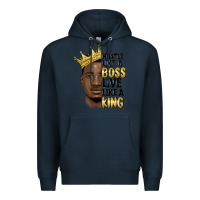 Navy hustle like a boss live like a king malia Premium Hoodie - MaliasSmallBusiness