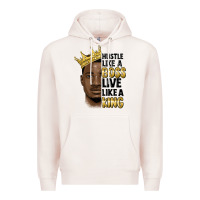 Pale Pink hustle like a boss live like a king malia Premium Hoodie - MaliasSmallBusiness