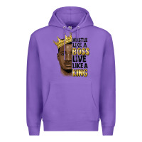 Purple hustle like a boss live like a king malia Premium Hoodie - MaliasSmallBusiness