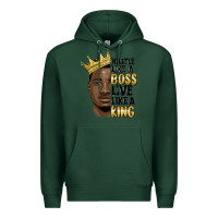 Sports Green hustle like a boss live like a king malia Premium Hoodie - MaliasSmallBusiness