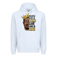 White hustle like a boss live like a king malia Premium Hoodie - MaliasSmallBusiness