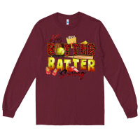 Burgundy hey batter batter swing softball Long Sleeve Tee - Zillion Design Studio