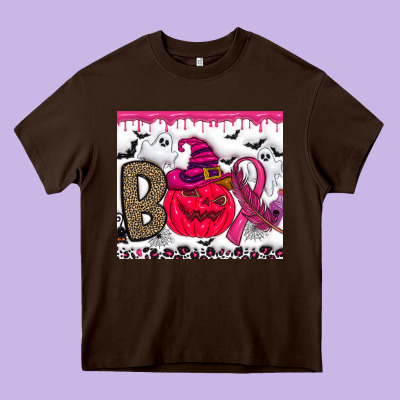 Boo October Heavy Core Tee Designed By Cowhidedigitalart