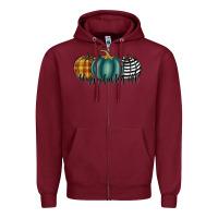 Burgundy happy fall y'all pumkins Zipper Hoodie - RanaPortraitStore