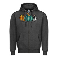 Charcoal Heather happy fall y'all pumkins Zipper Hoodie - RanaPortraitStore