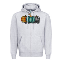 Heather Grey happy fall y'all pumkins Zipper Hoodie - RanaPortraitStore