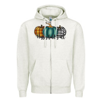Oatmeal Heather happy fall y'all pumkins Zipper Hoodie - RanaPortraitStore