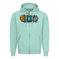Seafoam happy fall y'all pumkins Zipper Hoodie - RanaPortraitStore