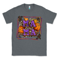 Charcoal Heather basketball mama with leopard Classic Tee - Zillion Design Studio