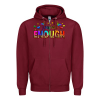 Burgundy you are enough Zipper Hoodie - Zillion Design Studio