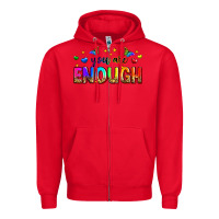 Red you are enough Zipper Hoodie - Zillion Design Studio
