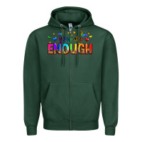 Sports Green you are enough Zipper Hoodie - Zillion Design Studio