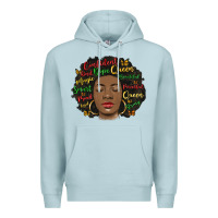 Blue Mist afro diva Premium Hoodie - MaliasSmallBusiness
