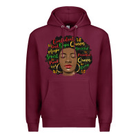Burgundy afro diva Premium Hoodie - MaliasSmallBusiness