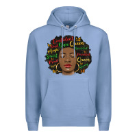Colony Blue afro diva Premium Hoodie - MaliasSmallBusiness