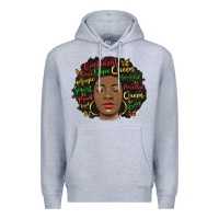 Heather Grey afro diva Premium Hoodie - MaliasSmallBusiness