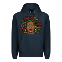 Navy afro diva Premium Hoodie - MaliasSmallBusiness