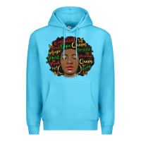 Ocean Blue afro diva Premium Hoodie - MaliasSmallBusiness