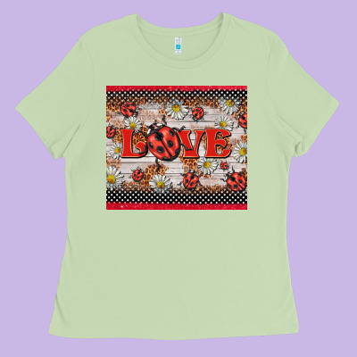 Love Ladybug Ladies Tee Designed By Barkaloodesign