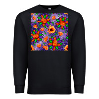 Black pumpkin flower halloween seamless pattern Premium Sweatshirt - BundleAndBundleShop