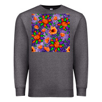 Charcoal Heather pumpkin flower halloween seamless pattern Premium Sweatshirt - BundleAndBundleShop
