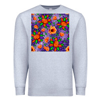 Heather Grey pumpkin flower halloween seamless pattern Premium Sweatshirt - BundleAndBundleShop