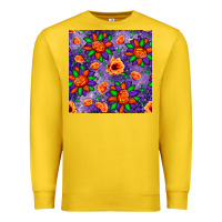 Lemon pumpkin flower halloween seamless pattern Premium Sweatshirt - BundleAndBundleShop