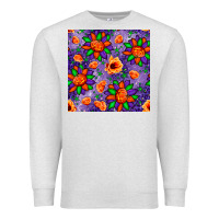 Oatmeal Heather pumpkin flower halloween seamless pattern Premium Sweatshirt - BundleAndBundleShop