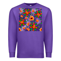 Purple pumpkin flower halloween seamless pattern Premium Sweatshirt - BundleAndBundleShop