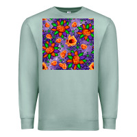 Seafoam pumpkin flower halloween seamless pattern Premium Sweatshirt - BundleAndBundleShop