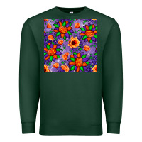 Sports Green pumpkin flower halloween seamless pattern Premium Sweatshirt - BundleAndBundleShop