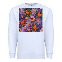 White pumpkin flower halloween seamless pattern Premium Sweatshirt - BundleAndBundleShop