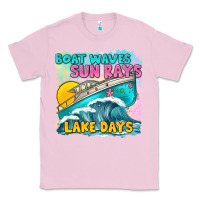 Bubblegum Pink boat waves sun rays lake days Classic Tee - texasbilliewilder