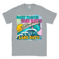 Heather Grey boat waves sun rays lake days Classic Tee - texasbilliewilder